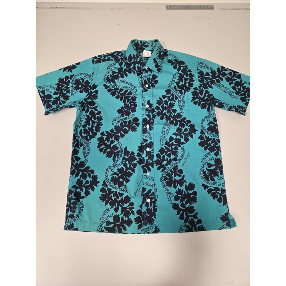 Hawaiian Heritage By Allan James Men's All Over Leaf Print Green Size M